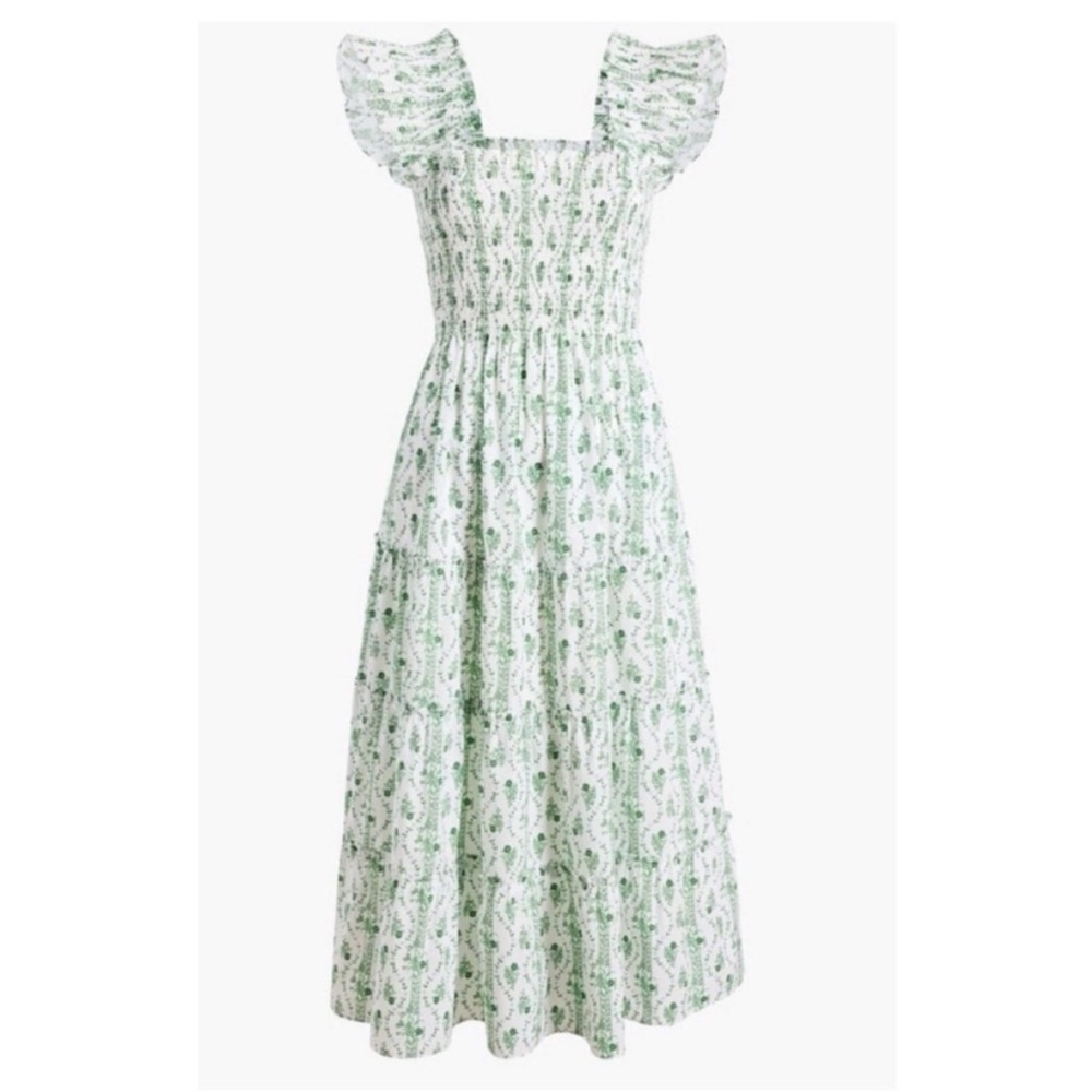 Hill House Ellie Nap Dress in Green Vine Stripe